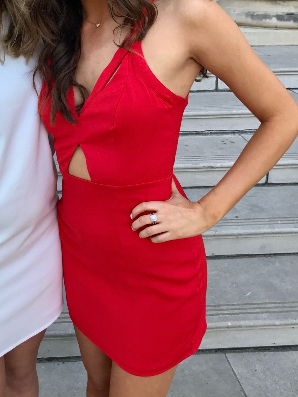 by the way. Red Cutout Halter Mini Dress